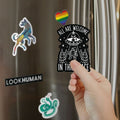 All are Welcome in this Place Bigfoot Alien Abduction Magnet