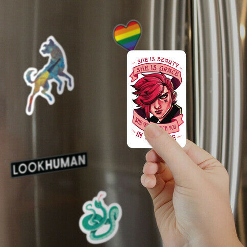 She is Beauty, She Is Grace, She will Punch You In The Face Magnet