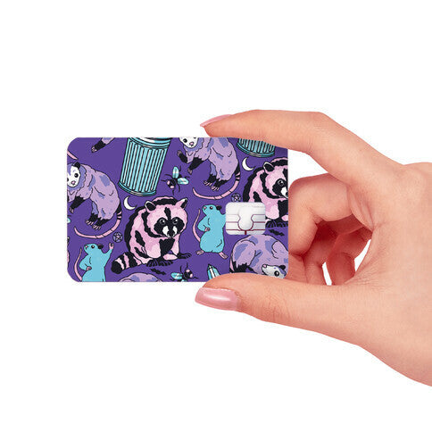 Pastel Goth Trash Animals Pattern Credit Card Skin