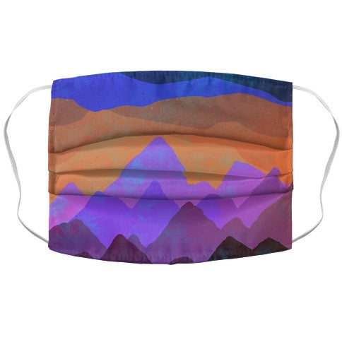 Abstract Mountain Sunset Face Mask