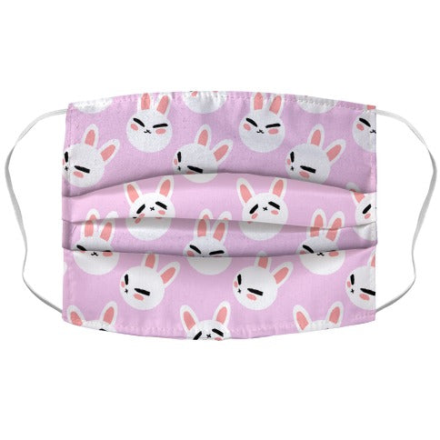 BunBun Pattern Pink Face Mask