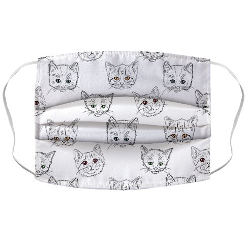 Colorful Eyed Kitten Pattern Face Mask