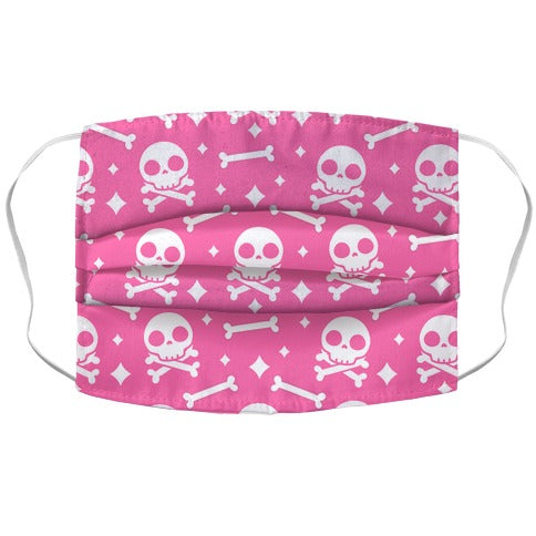 Cute Skull N' Bones Pattern (Pink) Face Mask