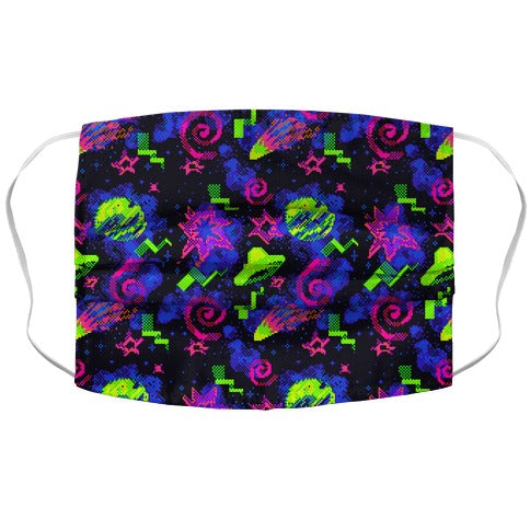 Faux Retro Arcade Carpet Pattern Face Mask