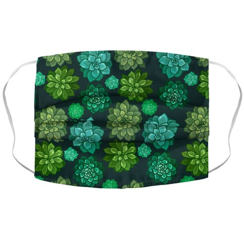 Green Succulent Pattern Face Mask