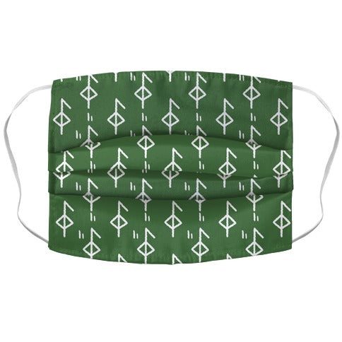 Health Rune Pattern Green Face Mask