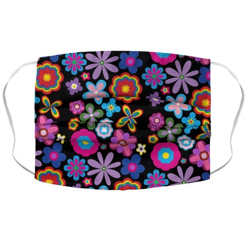 Hippie Pride Flower Pattern Face Mask