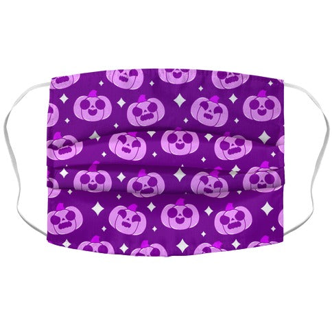 Kawaii Pumpkins Pattern Purple Face Mask