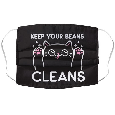 Keep Your Beans Cleans Cat  Face Mask