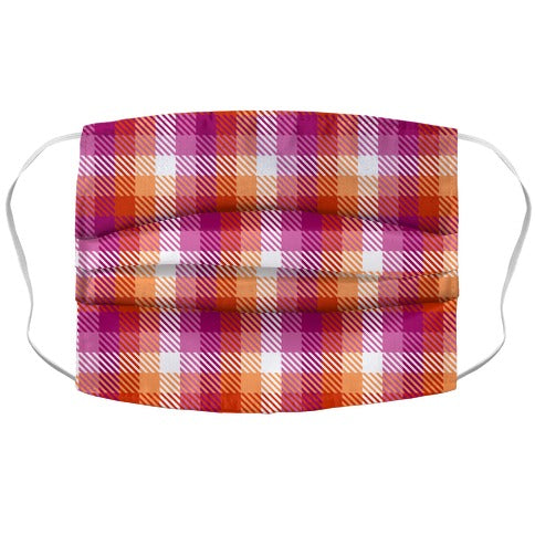 Lesbian Pride Flag Plaid Face Mask