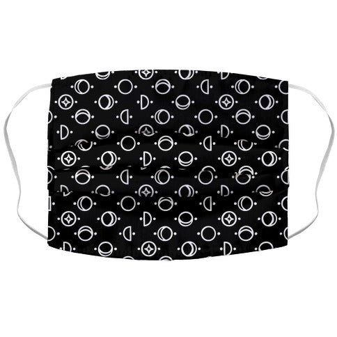 Moon Glyphs Pattern Face Mask