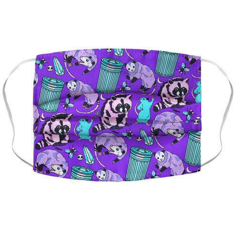 Pastel Goth Trash Animals Pattern Face Mask