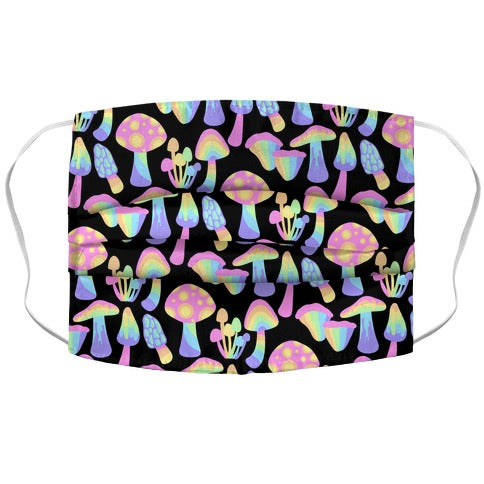 Pastel Rainbow Mushrooms Pattern Face Mask