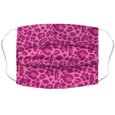 Pink Leopard Print Pattern Face Mask