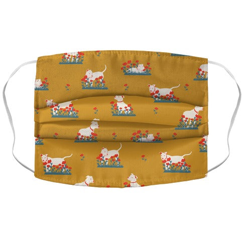 Pit Bull and Poppies Face Mask