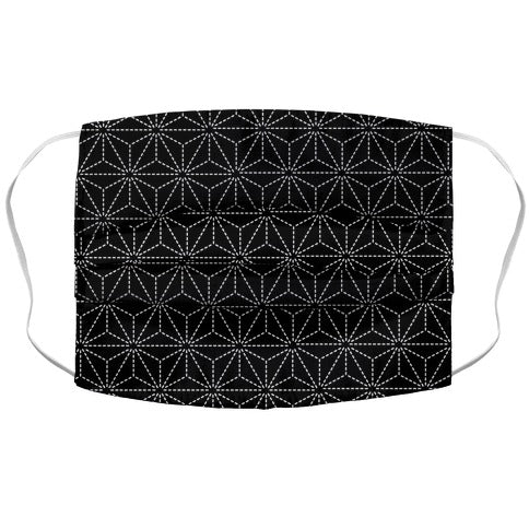 Sashiko Asanoha (Black) Face Mask