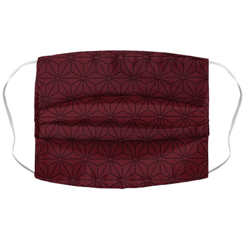 Sashiko Asanoha (Burgundy) Face Mask