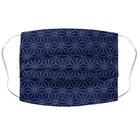 Sashiko Asanoha (Classic Indigo) Face Mask