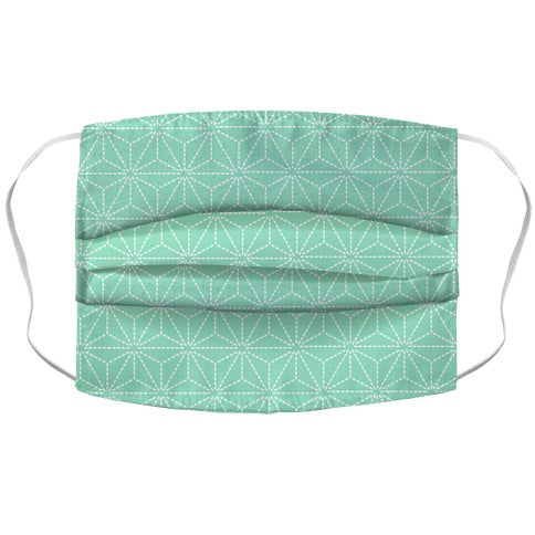 Sashiko Asanoha (Mint) Face Mask