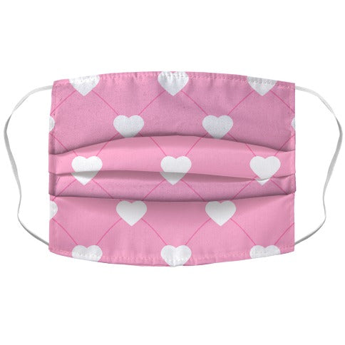 Simple Heart Pattern pink Face Mask