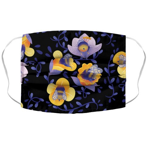 Sleepy Bumble Bee Butts Floral Face Mask