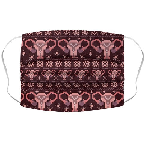 Uterus Sweater Pattern Face Mask
