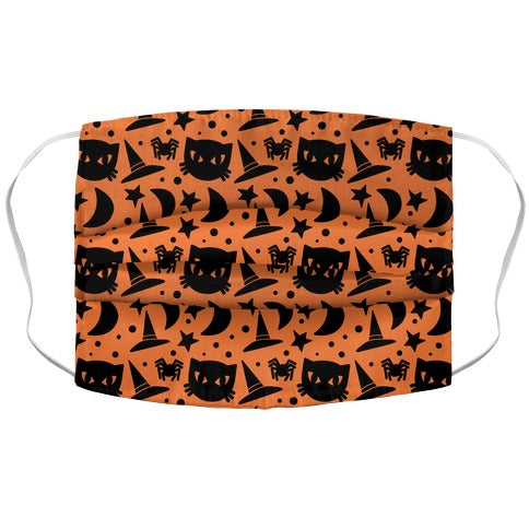 Witchy Halloween Pattern Face Mask
