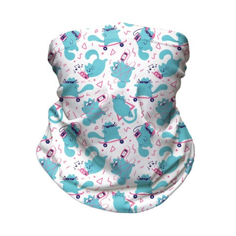 90's Cats Pattern Neck Gaiter