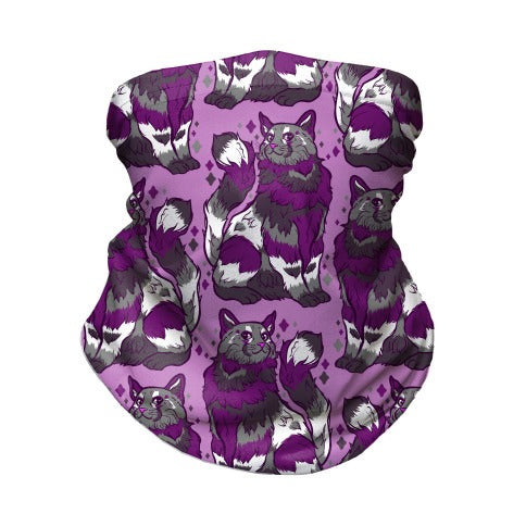 Asexual Pride Cat Neck Gaiter