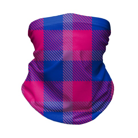 Bi Pride Flag Plaid Neck Gaiter