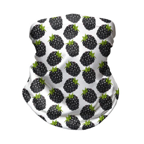 Blackberry Pattern White Neck Gaiter