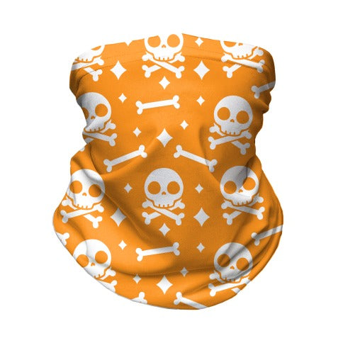 Cute Skull N' Bones Pattern (Orange) Neck Gaiter