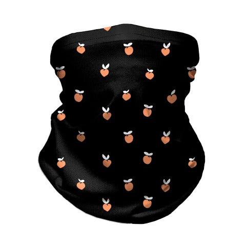 Dainty Peach Pattern Black Neck Gaiter