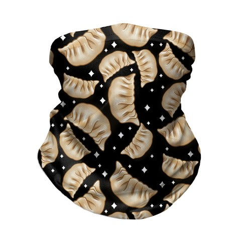 Dumplings Pattern Black Neck Gaiter