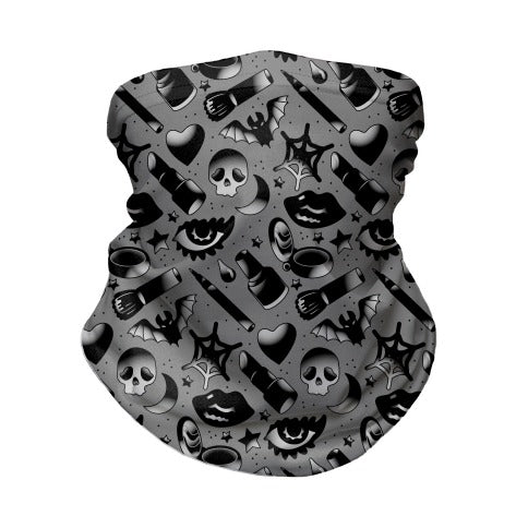 Goth Makeup Pattern Neck Gaiter