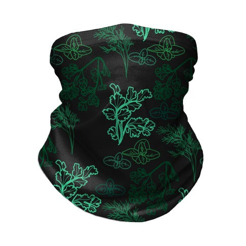 Green Herbs Pattern Neck Gaiter