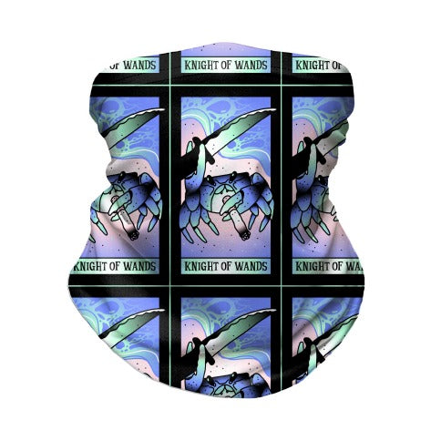 Knight Of Wands Smoking Crab Tarot Neck Gaiter