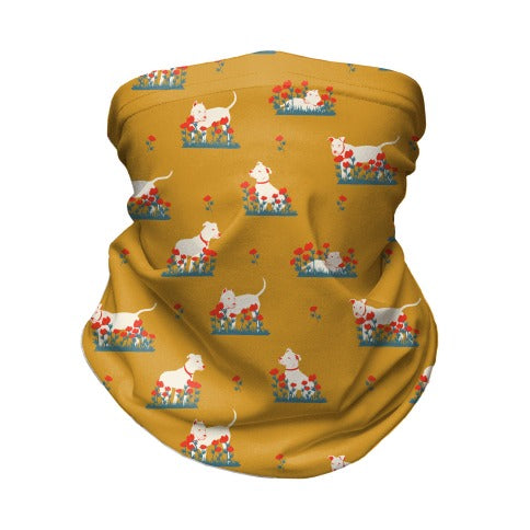 Pit Bull and Poppies Neck Gaiter