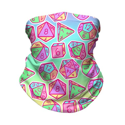 RPG Dice Rainbow Pride  Neck Gaiter