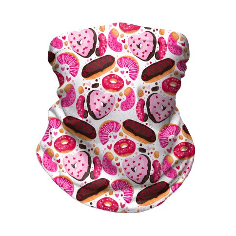 Valentine's Day Donuts Pattern Neck Gaiter