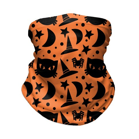 Witchy Halloween Pattern Neck Gaiter