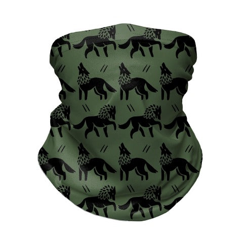 Wolf Chive Boho Pattern Neck Gaiter