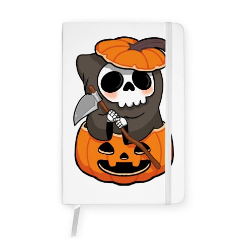 Cute Halloween Grim Reaper Notebook