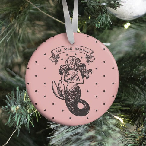 All Men Beware Vintage Mermaid Ornament