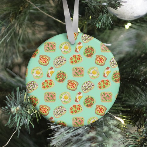 Avocado Toast Pattern Ornament