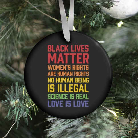 Black Lives Matter List Ornament