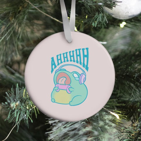 Gamer Frog Scream Ornament