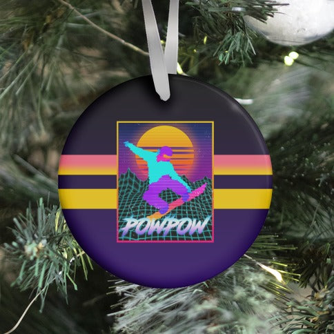POWPOW Synthwave Snowboarder Ornament