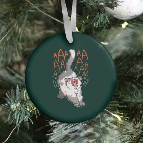 Screaming Yawning Cat Ornament