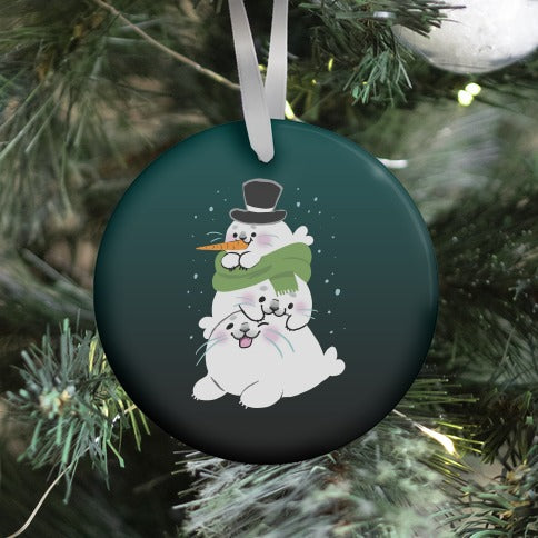 Seal Stack Snowman Ornament